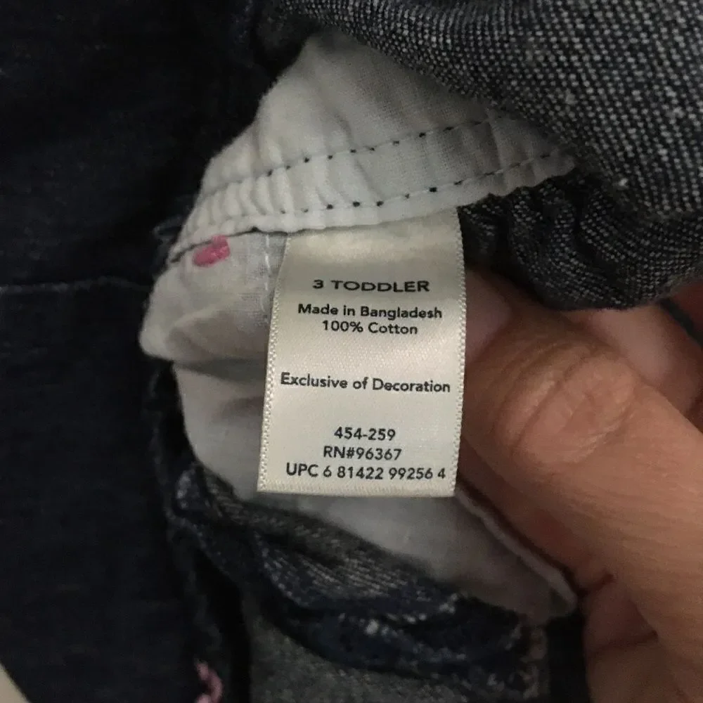 OshKosh B’Gosh overalls pink bow denim dress 3T‎